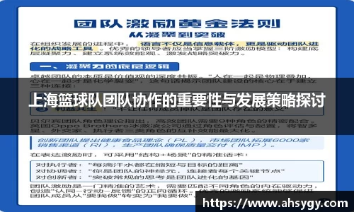 上海篮球队团队协作的重要性与发展策略探讨